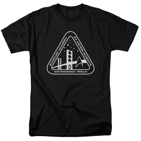 Star Trek/white Academy Logo-s/s Adult 18/1-black