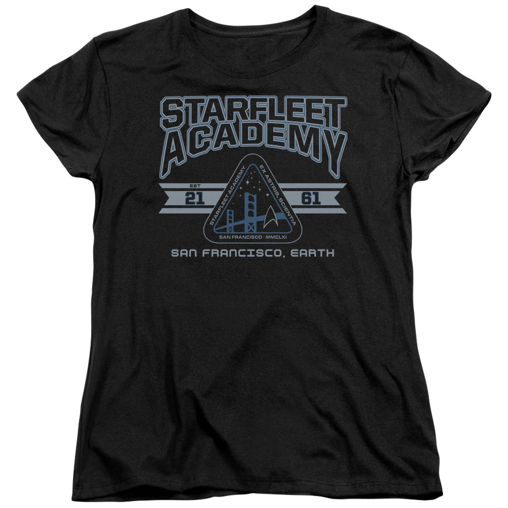 Star Trek/starfleet Academy Earth-s/s Womens Tee-black