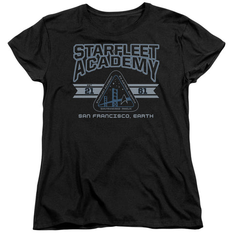 Star Trek/starfleet Academy Earth-s/s Womens Tee-black