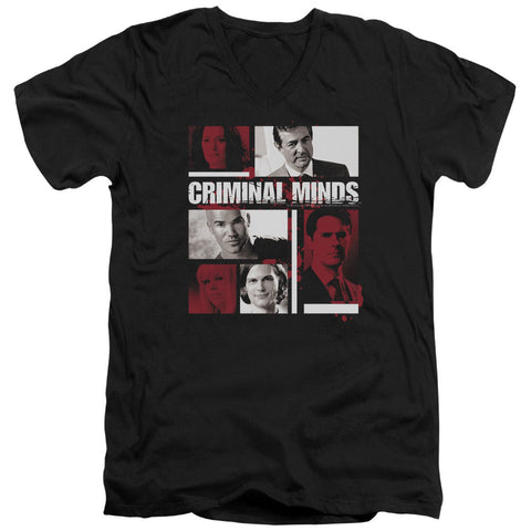 Criminal Minds/character Boxes - S/s Adult V-neck - Black