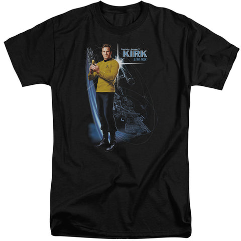 Star Trek/galactic Kirk-s/s Adult Tall-black