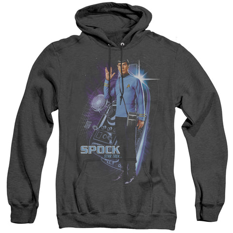 Star Trek/galactic Spock - Adult Heather Hoodie - Black