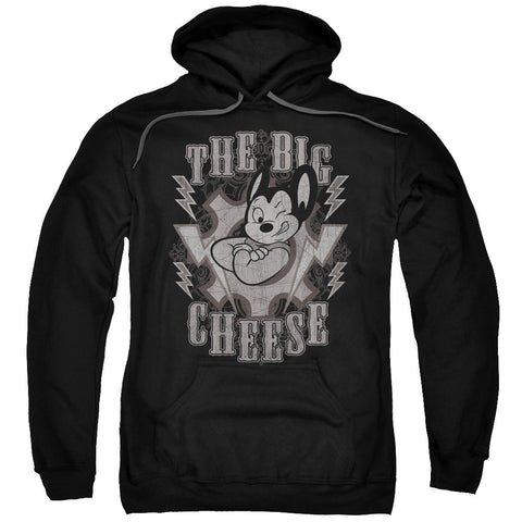 Mighty Mouse/the Big Cheese-adult Pull-over Hoodie-black
