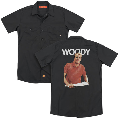 Cheers/woody (back Print) - Adult Work Shirt - Black
