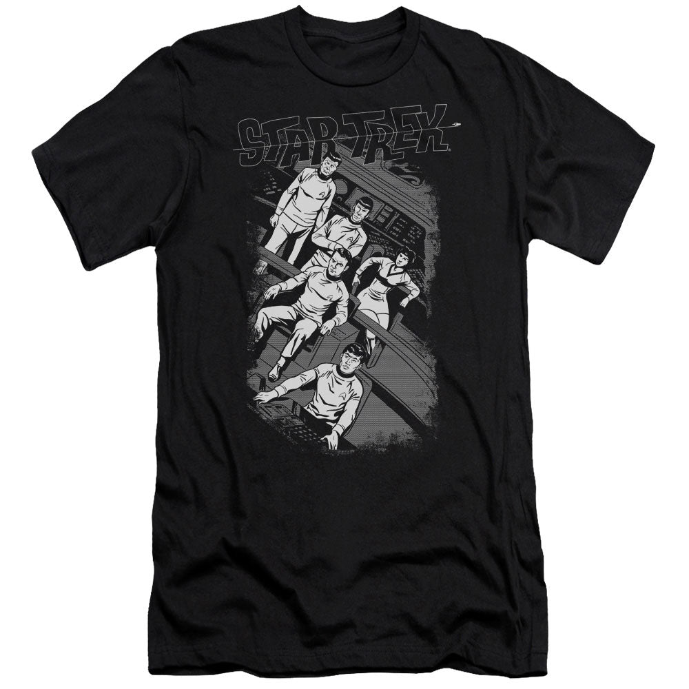 Star Trek/retro Tilted Bridge-s/s Adult 30/1-black