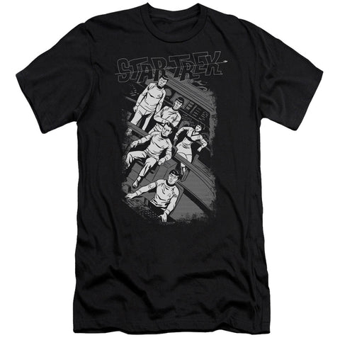 Star Trek/retro Tilted Bridge-s/s Adult 30/1-black