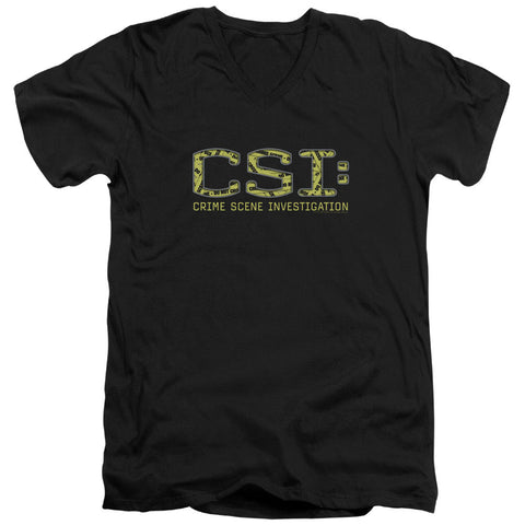 Csi/collage Logo - S/s Adult V-neck - Black