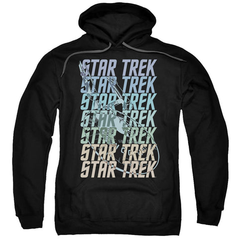 Star Trek/multi Logo Enterprise-adult Pull-over Hoodie-black