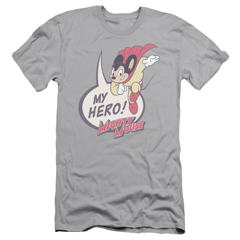 Mighty Mouse/my Hero - S/s Adult 30/1 - Silver