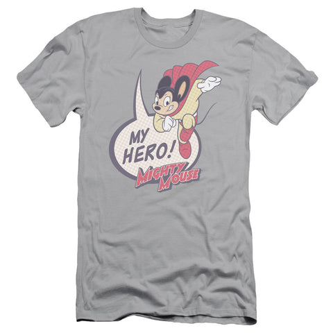 Mighty Mouse/my Hero - S/s Adult 30/1 - Silver