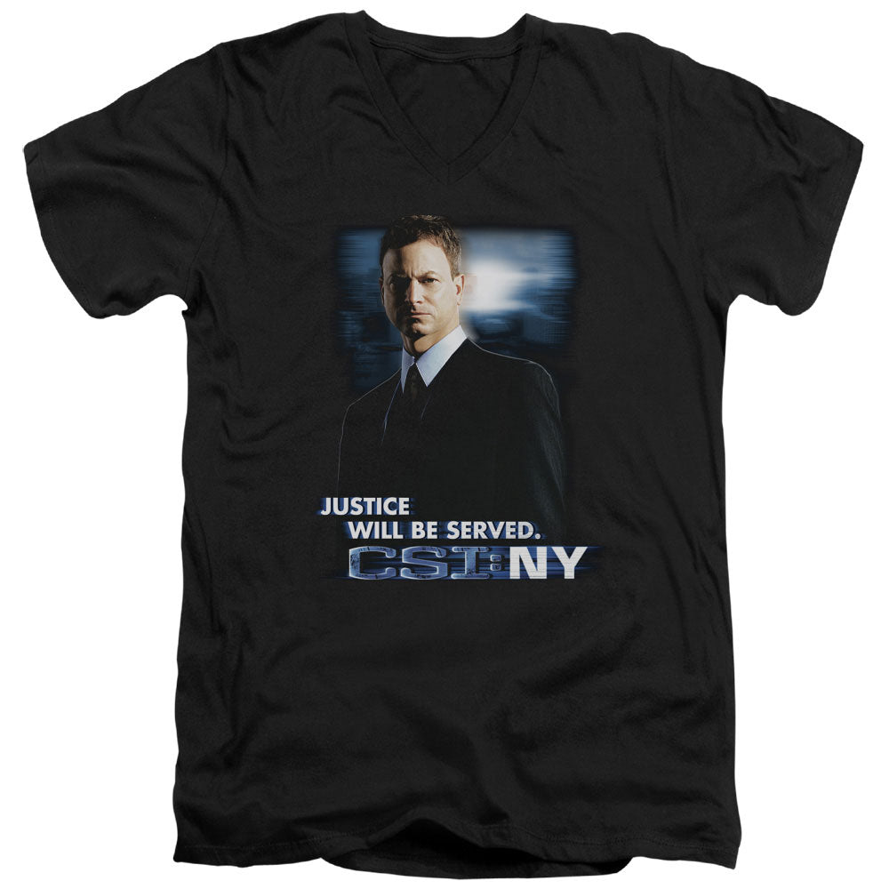 Csi:ny/justice Served - S/s Adult V-neck - Black