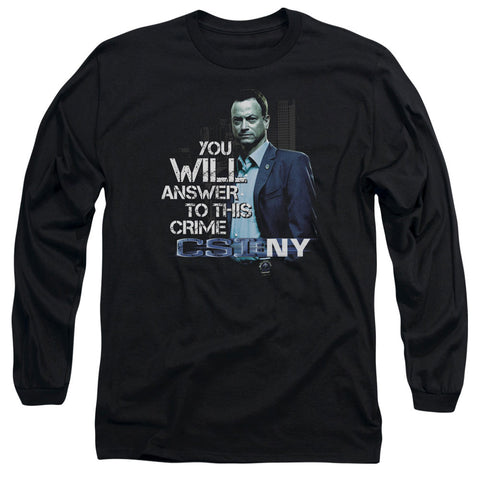 Csi Ny/you Will Answer - L/s Adult 18/1 - Black