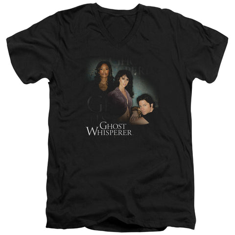 Ghost Whisperer/diagonal Cast - S/s Adult V-neck - Black