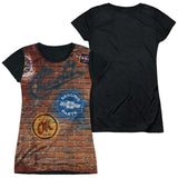 Junior Cap Sleeve 100% Poly Black Back