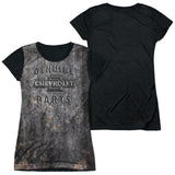 Junior Cap Sleeve 100% Poly Black Back