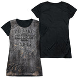 Junior Cap Sleeve 100% Poly Black Back