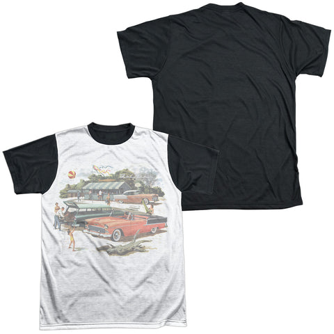 Chevrolet/washed Out-s/s Adult White Front Black Back  -white