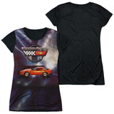 Junior Cap Sleeve 100% Poly Black Back