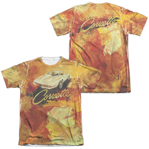 Chevrolet/painted Sting Ray (front/back Print)-adult Poly/cotton S/s Tee-white