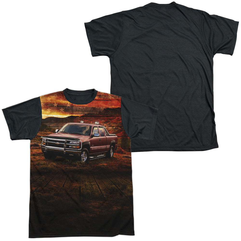 Chevrolet/silverado In The Mud-s/s Adult White Front Black Back  -white