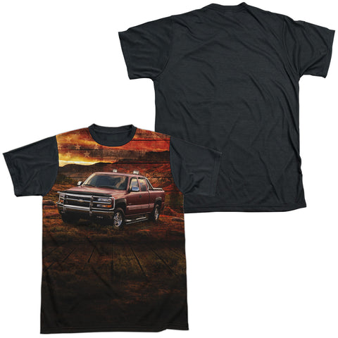 Chevrolet/silverado In The Mud-s/s Adult White Front Black Back  -white