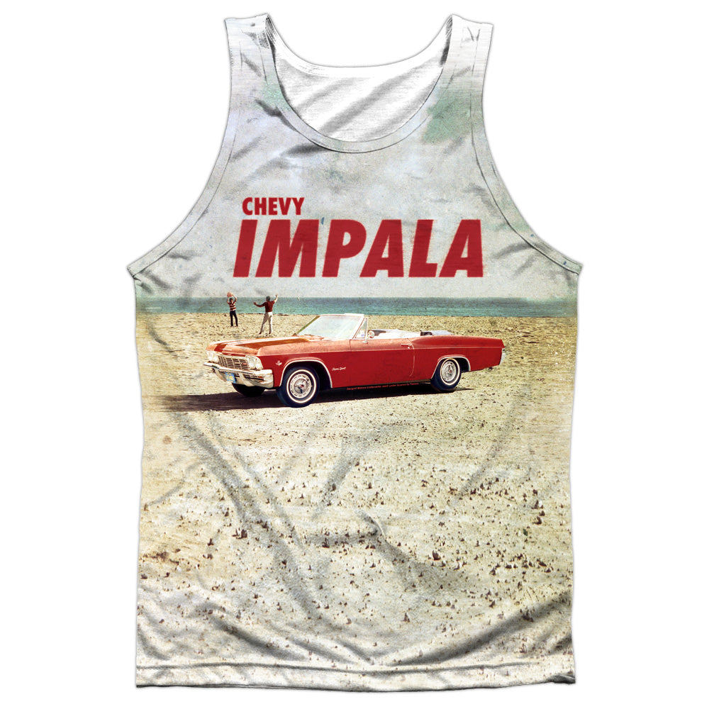 Chevrolet/beach Impala-adult Poly Tank Top-white