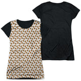 Junior Cap Sleeve 100% Poly Black Back