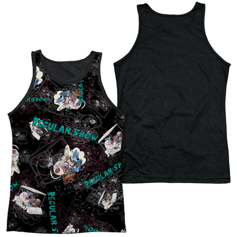 Adult 100% Poly Tank Top Black Back