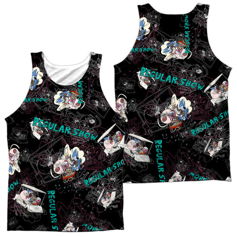 Regular Show/golf Cart Ride (front/back Print)-adult Poly Tank Top-white