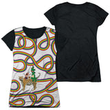Junior Cap Sleeve 100% Poly Black Back