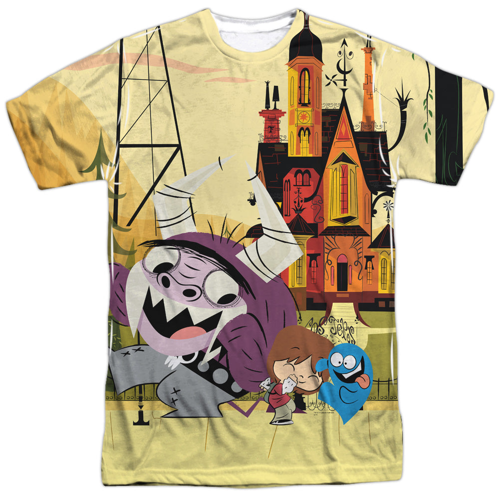 Fosters/funny Friends-s/s Adult Poly Crew-white