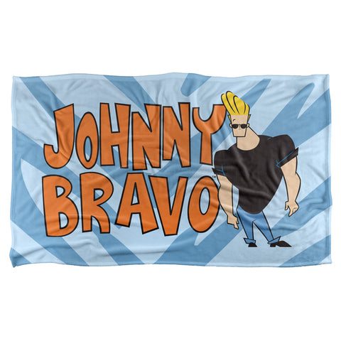 Johnny Bravo/logo-silky Touch Blanket-white