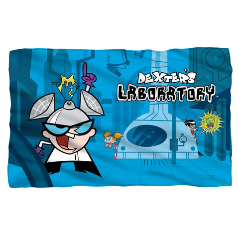 Dexters Lab/lab-fleece Blanket-white