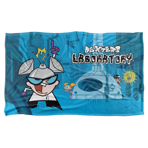 Dexters Lab/lab-silky Touch Blanket-white