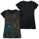 Junior Cap Sleeve 100% Poly Black Back