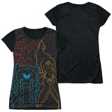 Junior Cap Sleeve 100% Poly Black Back