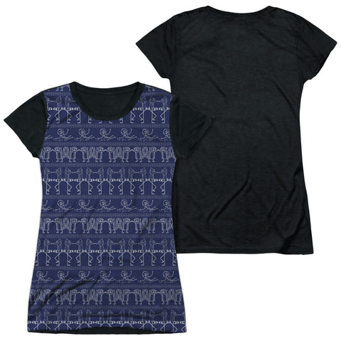 Junior Cap Sleeve 100% Poly Black Back