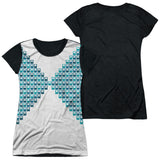 Junior Cap Sleeve 100% Poly Black Back