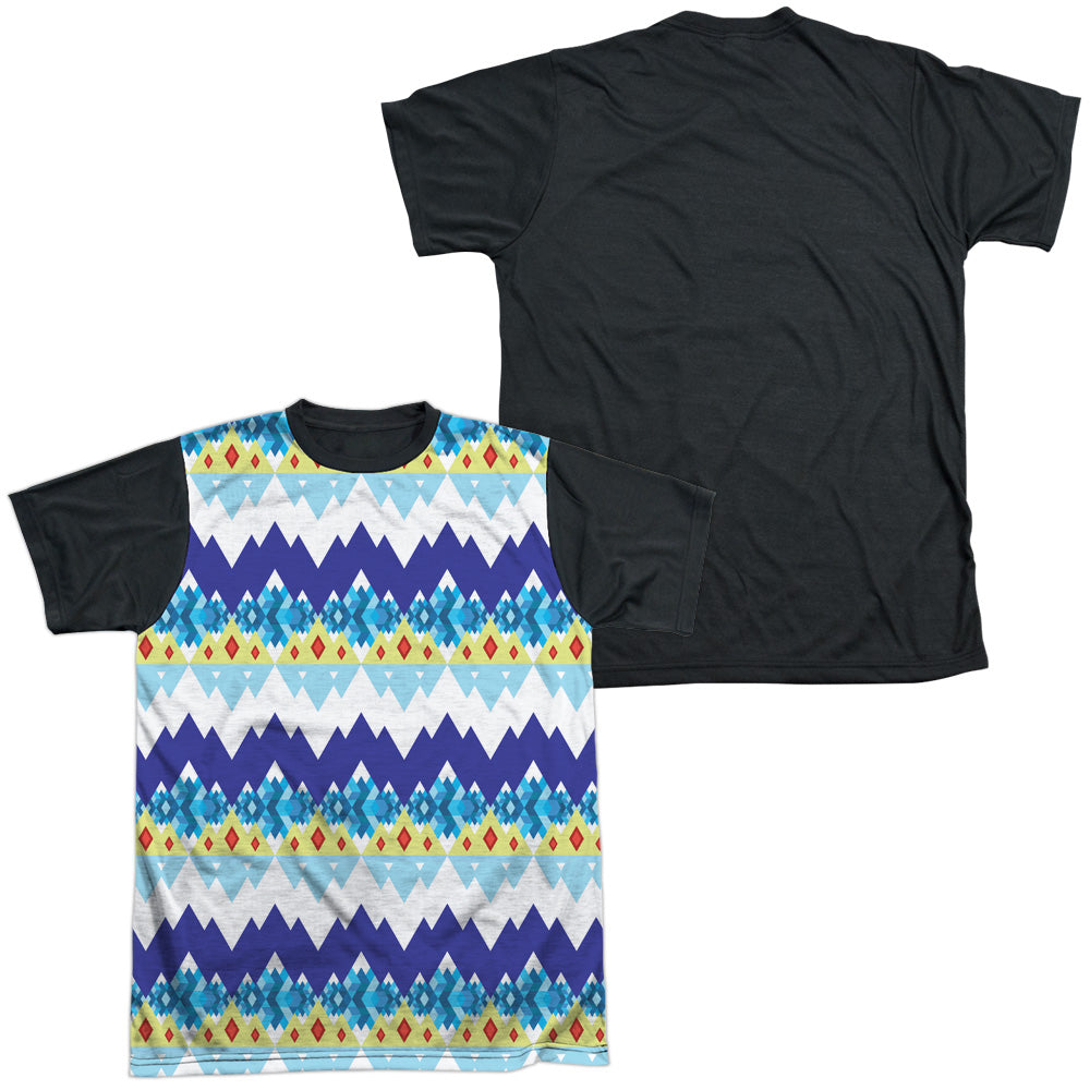 Adventure Time/ice King Geometric-s/s Adult White Front Black Back  -white