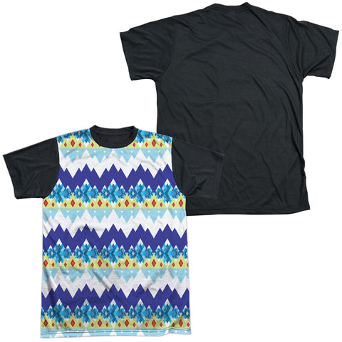 Adventure Time/ice King Geometric-s/s Adult White Front Black Back  -white