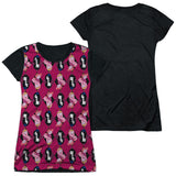 Junior Cap Sleeve 100% Poly Black Back
