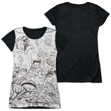 Junior Cap Sleeve 100% Poly Black Back