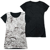 Junior Cap Sleeve 100% Poly Black Back
