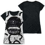 Junior Cap Sleeve 100% Poly Black Back