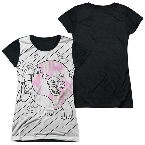 Junior Cap Sleeve 100% Poly Black Back