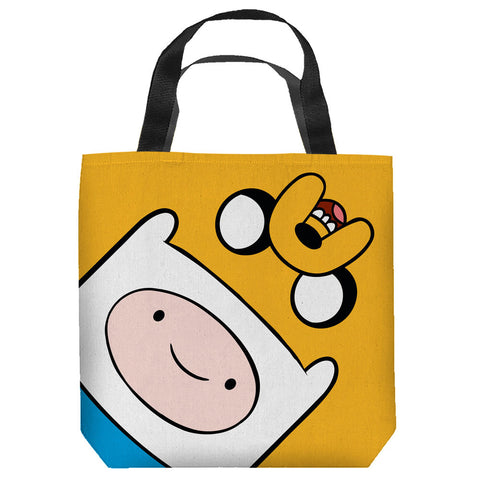 ADVENTURE TIME-FINN AND JAKE HEADS - TOTE BAG - 13x13