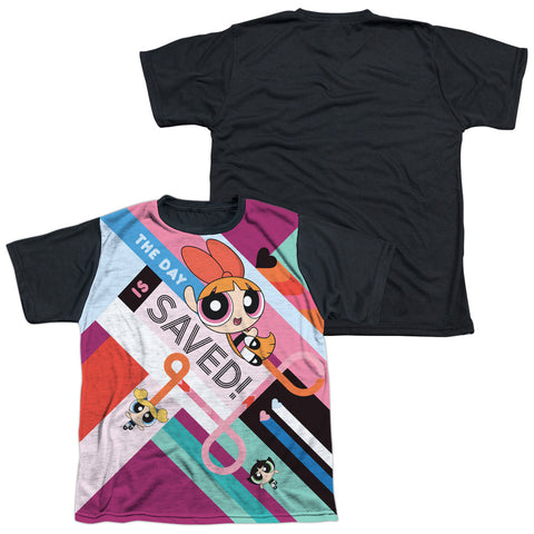 Powerpuff Girls/the Day Is Saved-s/s Youth White Front Black Back  -white