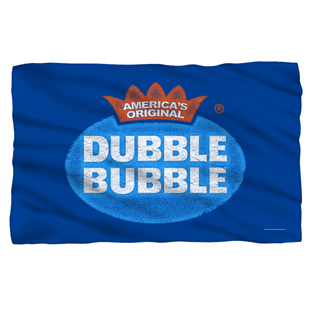 Dubble Bubble/vintage Logo-fleece Blanket-white