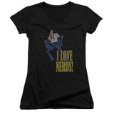 Juniors Sheer Cap Sleeve V-Neck