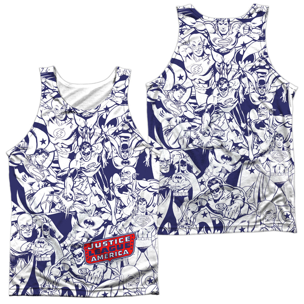 Dc/justice All Around-adult 100% Poly Tank Top-white